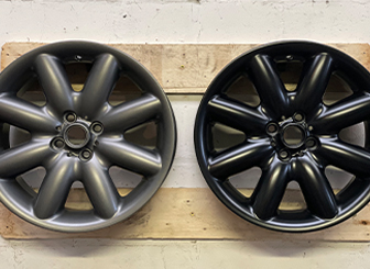 Alloy wheels after powder coating